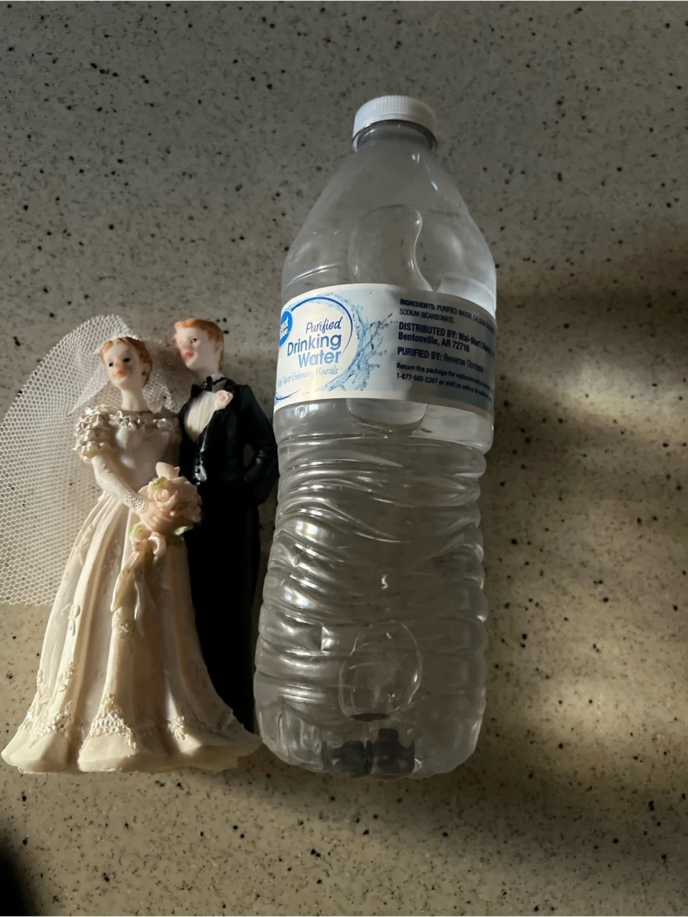 Classic Bride and Groom Wedding Cake Topper - White & Black
